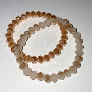 2 Piece Faceted Austrian Crystal Bracelet Set ~ 7”